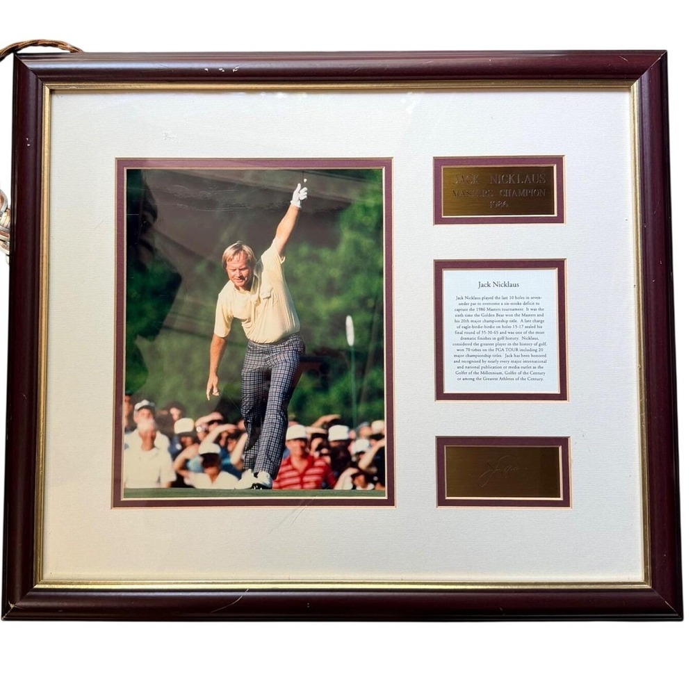 Jack Nicklaus 1986 Masters Champion Framed Photo ProTour Memorabilia PGA Tour